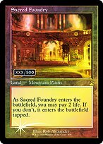 Sacred Foundry (Retro Frame) (Serial Numbered) (RVR-409) - Ravnica Remastered Foil