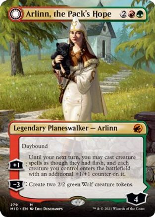 Arlinn, the Pack's Hope (Borderless) (MID-279) - Innistrad: Midnight Hunt: (Double Faced Transform) (Borderless) Foil