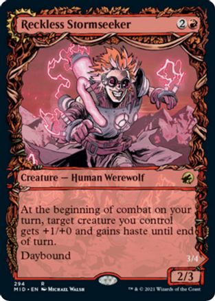 Reckless Stormseeker (Showcase) (MID-294) - Innistrad: Midnight Hunt: (Showcase, Double Faced Transform) Foil