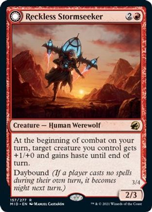 Reckless Stormseeker (MID-157) - Innistrad: Midnight Hunt: (Double Faced Transform)