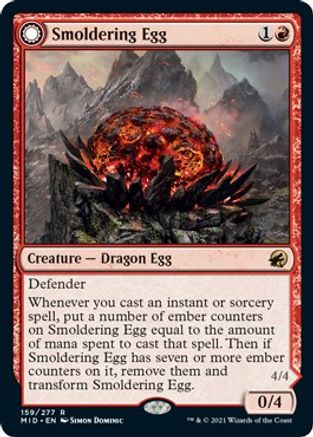 Smoldering Egg (MID-159) - Innistrad: Midnight Hunt: (Double Faced Transform) Foil