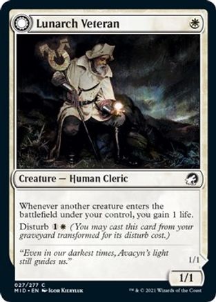 Lunarch Veteran (MID-027) - Innistrad: Midnight Hunt: (Double Faced Transform) Foil