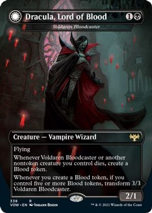 Dracula, Lord of Blood - Voldaren Bloodcaster (VOW-338) - Innistrad: Crimson Vow: (Double Faced Transform) (Borderless) Foil