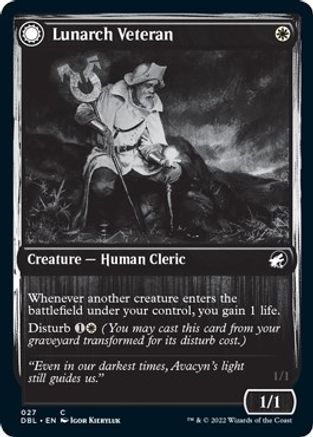 Lunarch Veteran (DBL-027) - Innistrad: Double Feature: (Double Faced Transform) Foil