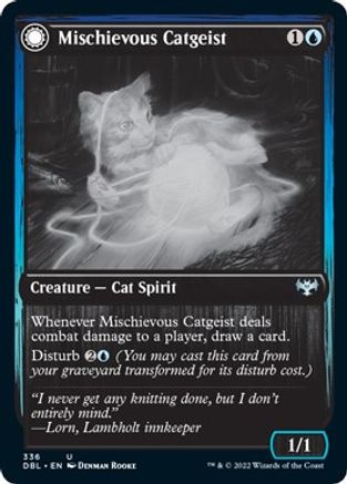 Mischievous Catgeist (DBL-336) - Innistrad: Double Feature: (Double Faced Transform)
