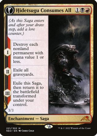 Hidetsugu Consumes All (NEO-221) - Kamigawa: Neon Dynasty: (fandfc, enchantment) Foil