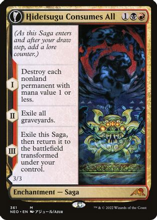 Hidetsugu Consumes All (Showcase) (NEO-361) - Kamigawa: Neon Dynasty: (Showcase, fandfc) Foil