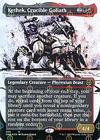 Kethek, Crucible Goliath (Showcase) (Step-and-Compleat Foil) (ONE-465) - Phyrexia: All Will Be One: (Showcase) (Borderless) Foil