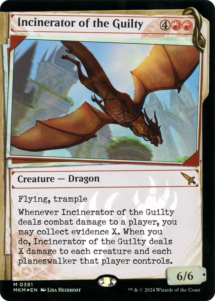 Incinerator of the Guilty (Showcase) (Invisible Ink) (MKM-381) - Murders at Karlov Manor: (Showcase) Foil