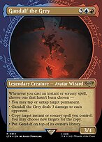 Gandalf the Grey (Showcase) (Surge Foil) (LTR-814) - The Lord of the Rings: Tales of Middle-earth: (Showcase) (Borderless) Foil
