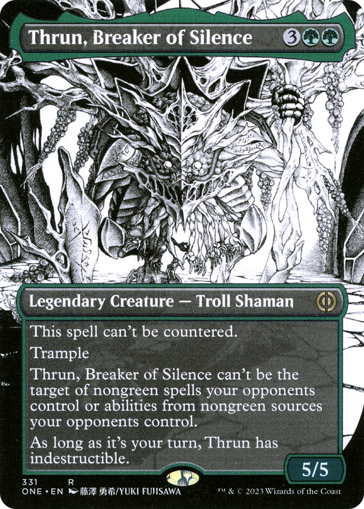 Thrun, Breaker of Silence (Borderless) (ONE-331) - Phyrexia: All Will Be One: (Showcase) Foil