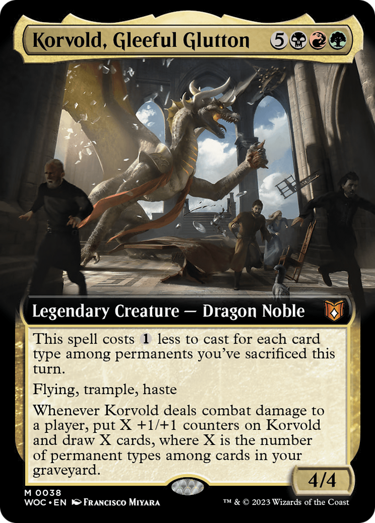 Korvold, Gleeful Glutton (Extended Art) (WOC-038) - Wilds of Eldraine Commander: (Extended Art)