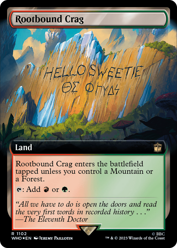 Rootbound Crag (Extended Art) (Surge Foil) (WHO-1102) - Doctor Who: (Extended Art) Foil