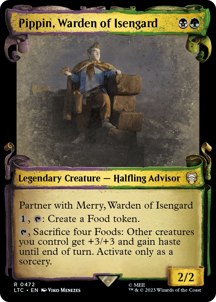 Pippin, Warden of Isengard (Showcase Scrolls) (LTC-472) - Tales of Middle-earth Commander: (Showcase) Foil