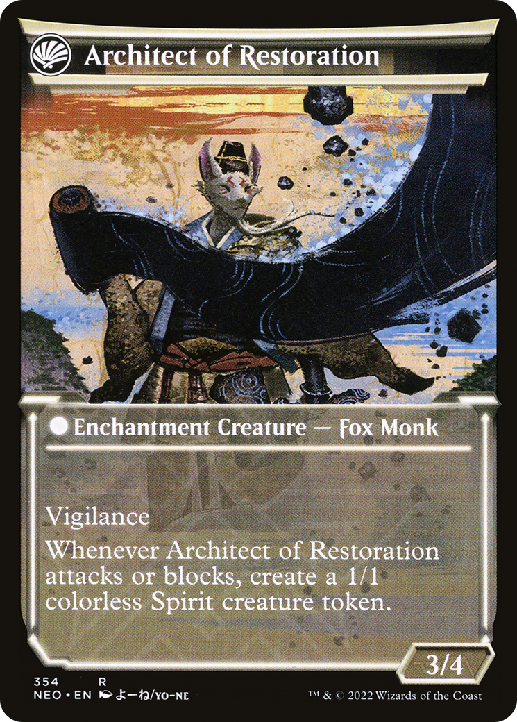 The Restoration of Eiganjo (Showcase) (NEO-354) - Kamigawa: Neon Dynasty: (Showcase, fandfc)