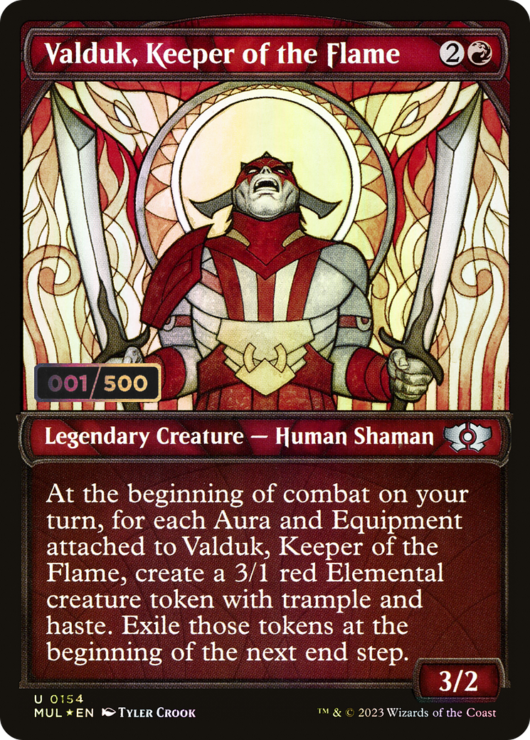 Valduk, Keeper of the Flame (Serial Numbered) (MUL-154Z) - Multiverse Legends: (Showcase) Foil