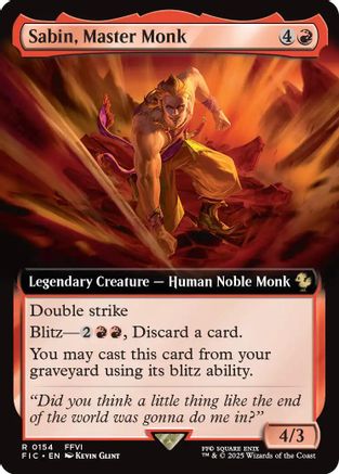 Sabin, Master Monk (Extended Art) (FIC-154) - Commander: FINAL FANTASY