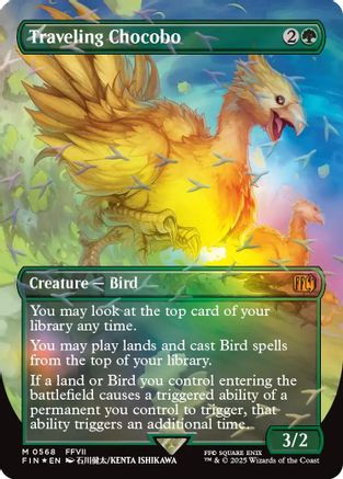 Traveling Chocobo (Borderless) (Chocobo Track Foil) (FIN-568) - FINAL FANTASY Foil