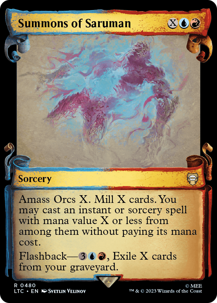 Summons of Saruman (Showcase Scrolls) (LTC-480) - Tales of Middle-earth Commander: (Showcase) Foil