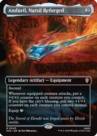 Anduril, Narsil Reforged (Borderless) (HOC-040) - The Hobbit: Eternal-Legal Foil
