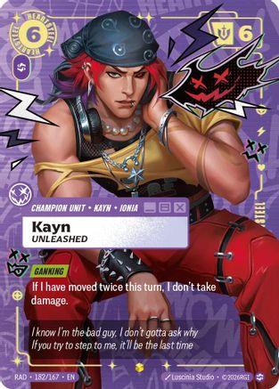 Kayn, Unleashed (Heartsteel Overnumbered) (182/167) - Radiance Foil