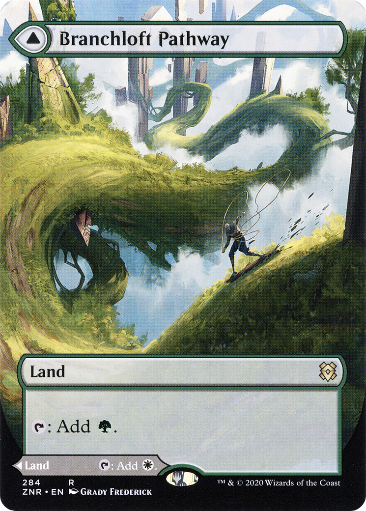 Branchloft Pathway (Borderless) (ZNR-284) - Zendikar Rising: (Showcase) (Borderless) Foil