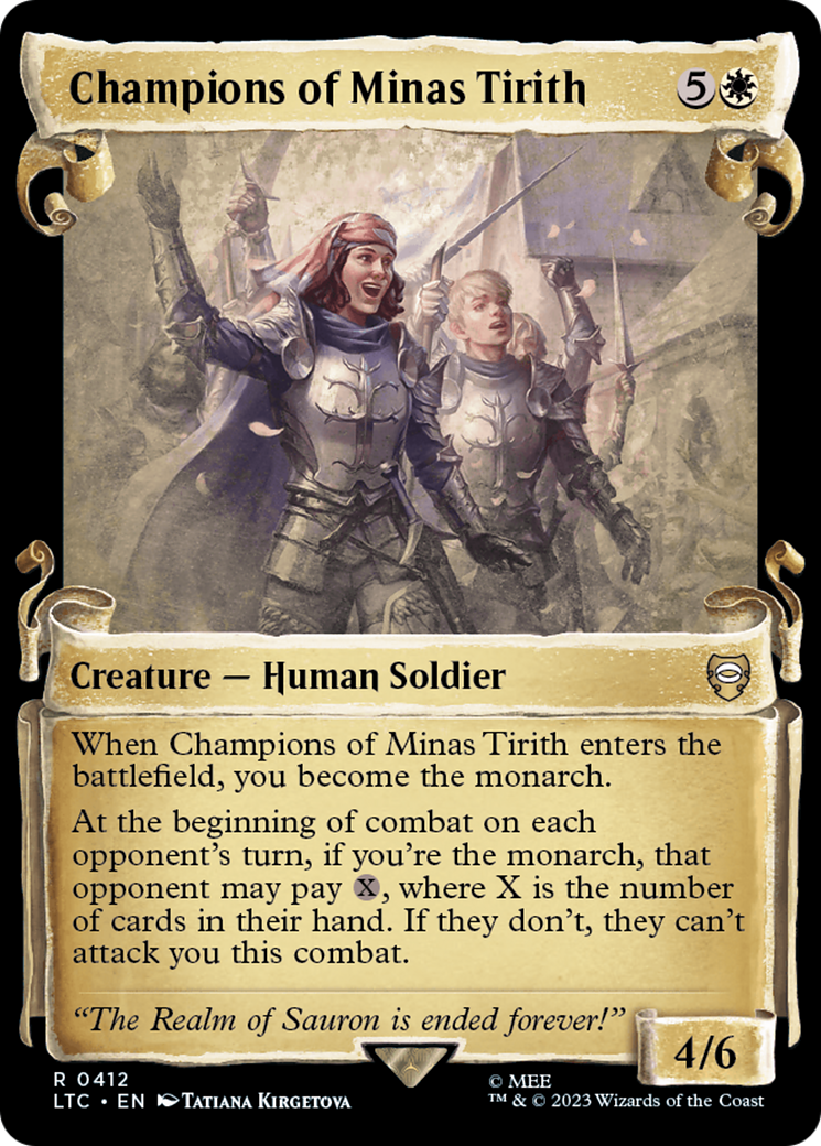 Champions of Minas Tirith (Showcase Scrolls) (LTC-412) - Tales of Middle-earth Commander: (Showcase) Foil