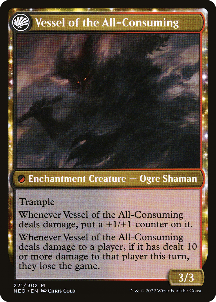 Hidetsugu Consumes All (NEO-221) - Kamigawa: Neon Dynasty: (fandfc, enchantment) Foil