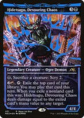 Hidetsugu, Devouring Chaos (Neon Blue) (NEO-431) - Kamigawa: Neon Dynasty: (Showcase) Foil