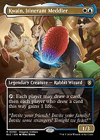 Kwain, Itinerant Meddler (Borderless) (BLC-090) - Bloomburrow Commander