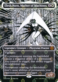 Elesh Norn, Mother of Machines (Borderless) (Step-and-Compleat Foil) (ONE-419) - Phyrexia: All Will Be One: (Showcase) (Borderless) Foil
