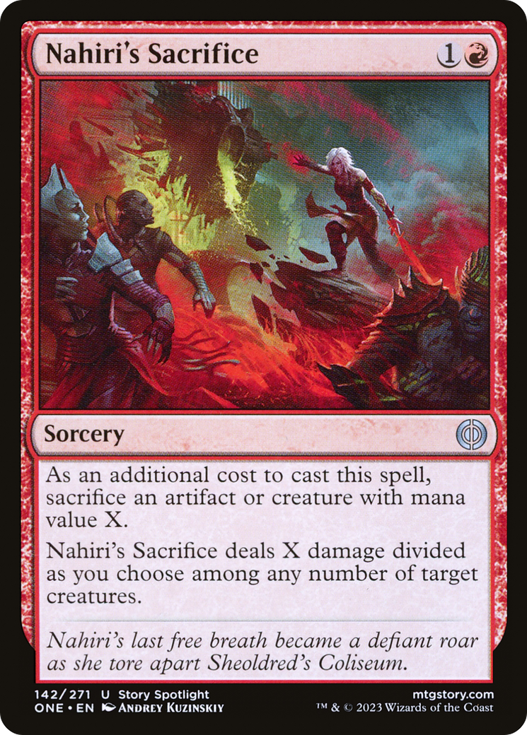 Nahiri's Sacrifice (ONE-142) - Phyrexia: All Will Be One Foil