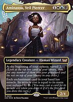 Aminatou, Veil Piercer (Borderless) (DSC-001) - Duskmourn: House of Horror Commander