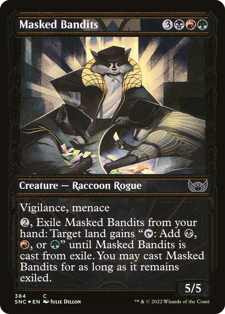 Masked Bandits (Gilded Foil) (SNC-384) - Streets of New Capenna: (Showcase) Foil