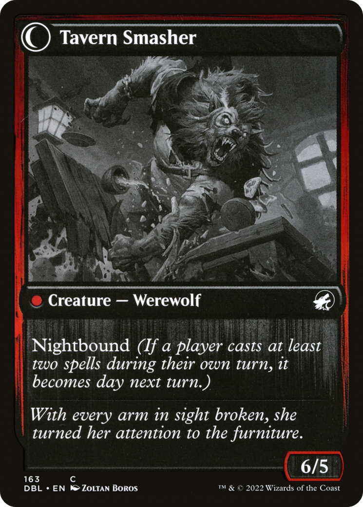 Tavern Ruffian (DBL-163) - Innistrad: Double Feature: (Double Faced Transform) Foil