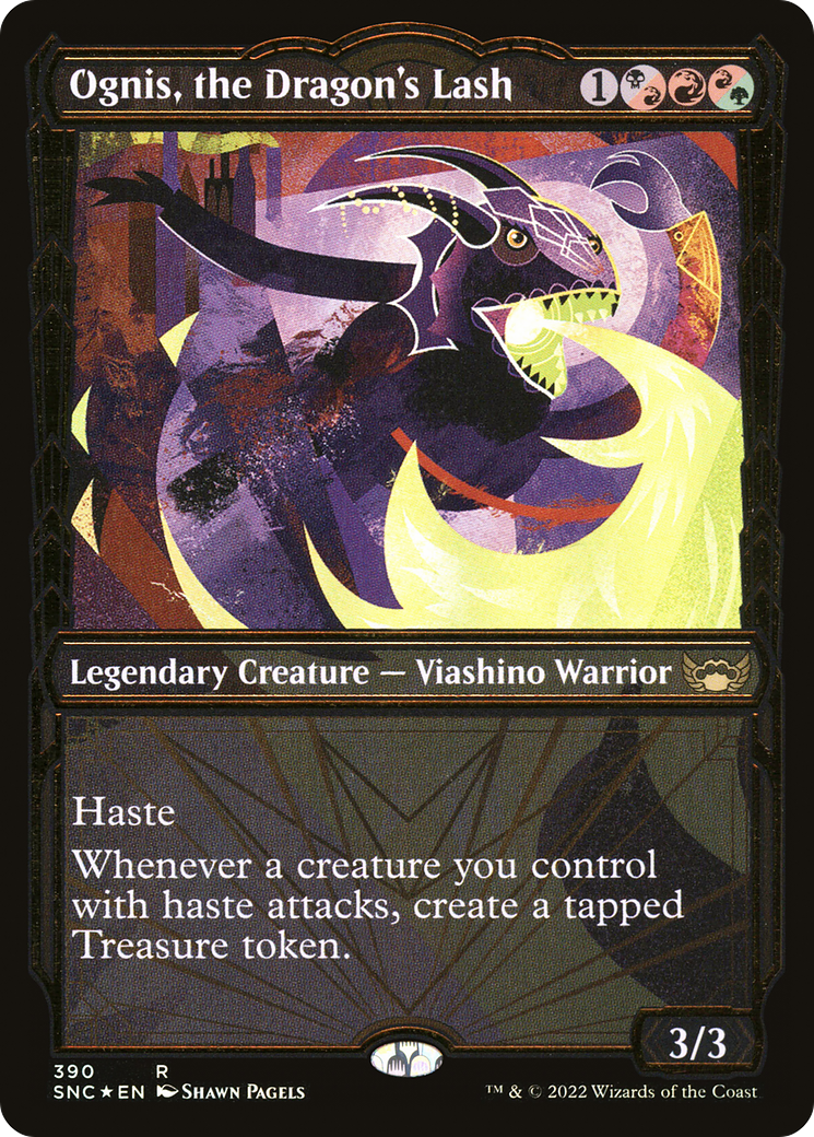 Ognis, the Dragon's Lash (Gilded Foil) (SNC-390) - Streets of New Capenna: (Showcase) Foil