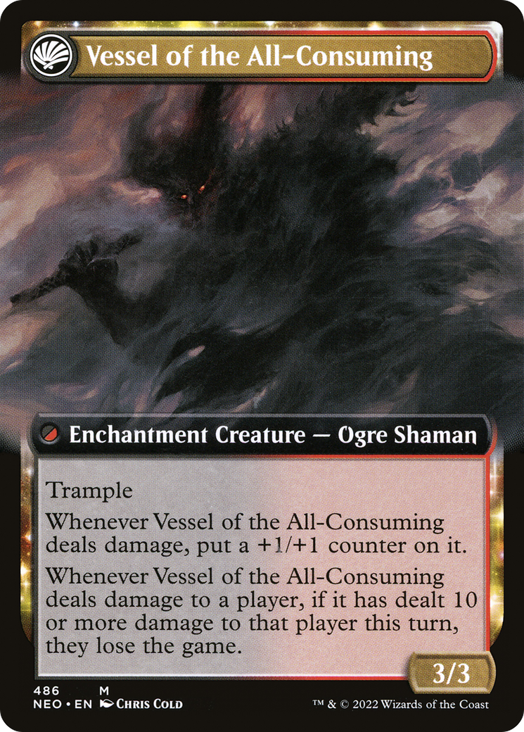 Hidetsugu Consumes All (Extended Art) (NEO-486) - Kamigawa: Neon Dynasty: (Extended Art, fandfc, enchantment)