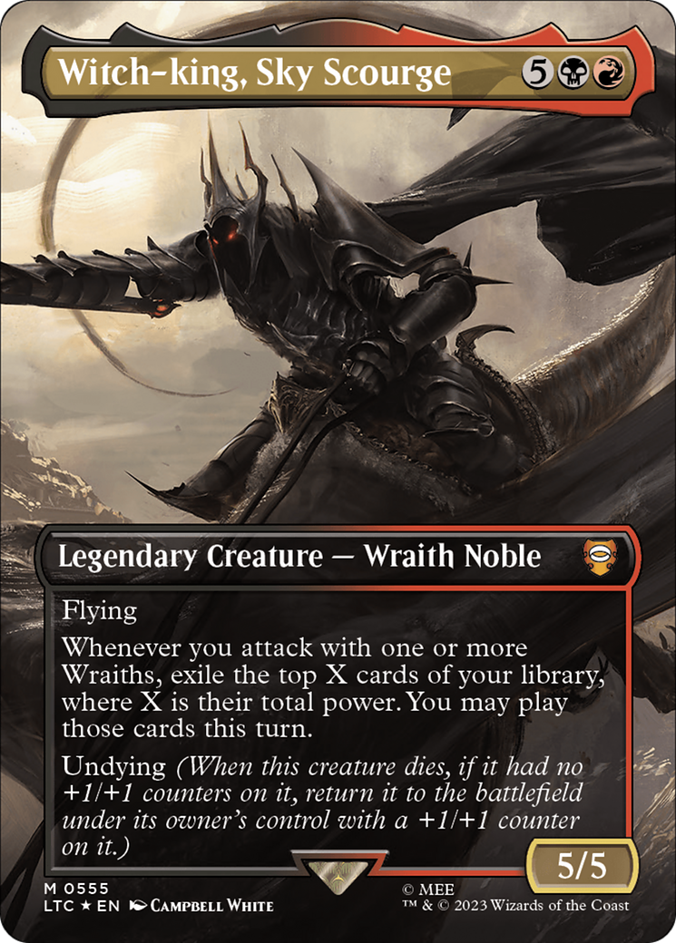 Witch-king, Sky Scourge (Borderless) (Surge Foil) (LTC-555) - Tales of Middle-earth Commander Foil