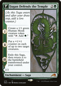 Jugan Defends the Temple (Extended Art) (NEO-475) - Kamigawa: Neon Dynasty: (Extended Art, fandfc, enchantment)