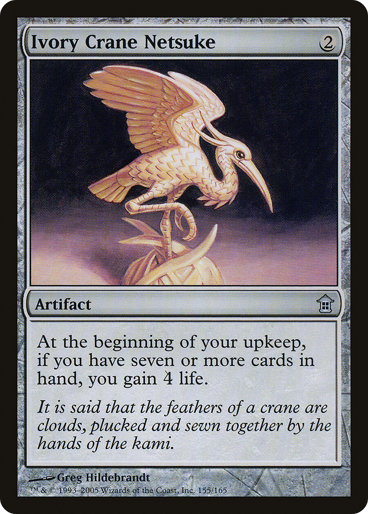 Ivory Crane Netsuke (SOK-155) - Saviors of Kamigawa Foil