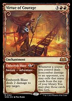 Virtue of Courage (Showcase) (WOE-282) - Wilds of Eldraine: (Showcase) Foil