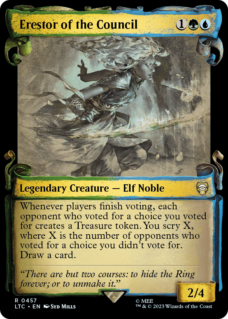 Erestor of the Council (Showcase Scrolls) (LTC-457) - Tales of Middle-earth Commander: (Showcase) Foil